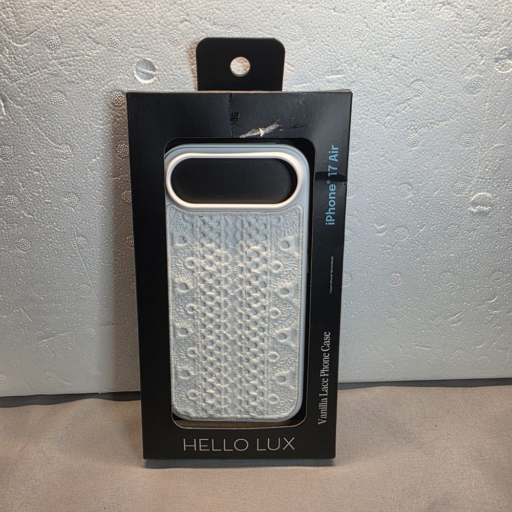 Hello Lux Vanilla Lace Phone Case for iPhone 17 Air White Textured Protective